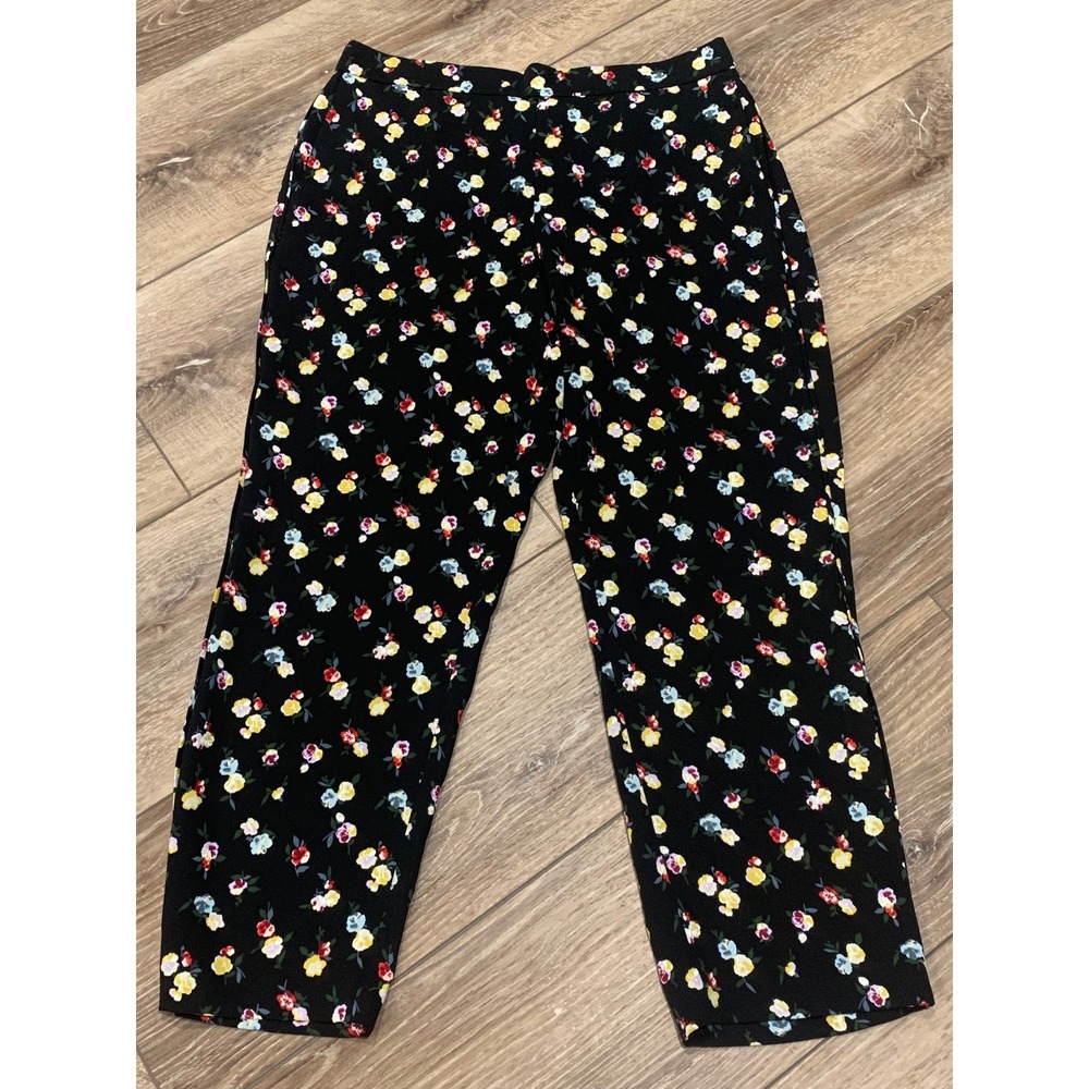 Ann Taylor Floral side zip Elasticized Wide Leg Pants NWT
